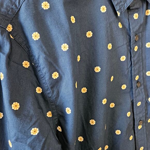 Levi's Floral Button Up Long Sleeve Shirt Blue White Large - Picture 5 of 8